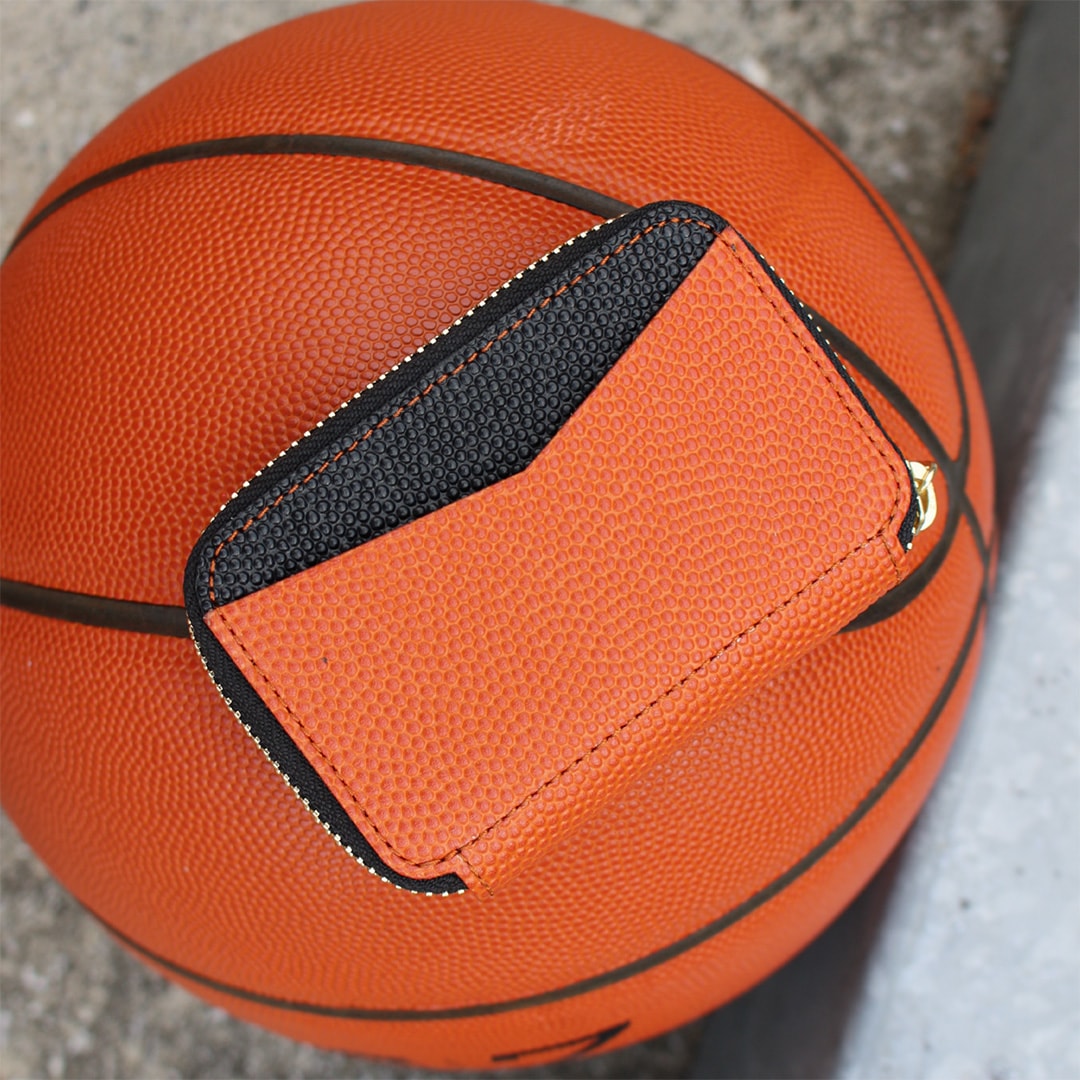 【mu×NADAYA SPORTS】 籃球皮革 真皮 R拉鍊迷你錢包 NADAYA SPORTS